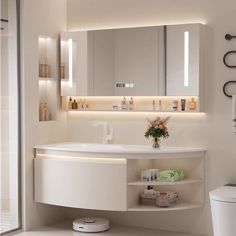 Nordic minimalist bathroom cabinet, 19.69" H x 47.24" W x 19.69" D