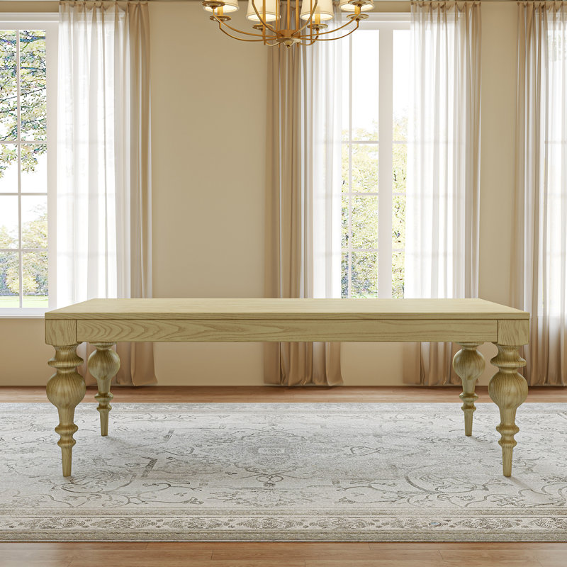 Handcrafted 85" Solid Wood Dining Table With Turned Legs, Seats 8–10