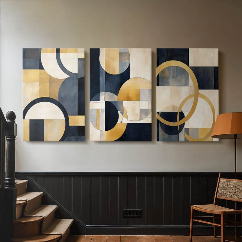 ABSTRACT Series DLXII  -Custom Wrapped Gallery Canvas - 3 Pieces, 36" H x 72" W