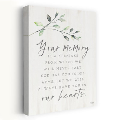 Your Memory - Contemporary Bereavement Inspirational Your Memory Is A Keepsake From Which We Will Never Part Art