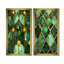 Emerald Art déco, art mural 2 pièces, toile or vert, opulence carrelée émeraude-1530719441-1530719444