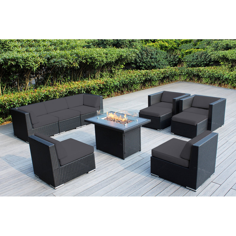 Ensemble de conversation à 9 places pour l'extérieur avec table modulaire et foyer sans assemblage Bathampton