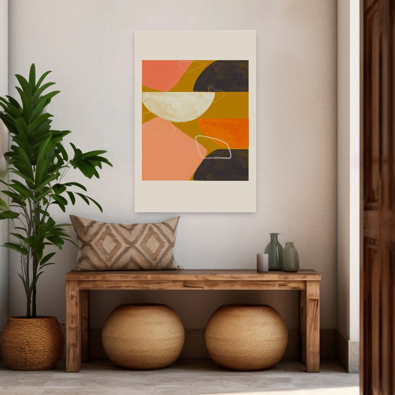 Abstrait harmonie abstraite, reproduction d'art géométrique murale contemporaine, H 48 po x l 32 po