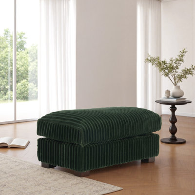 Repose-pieds rembourré rectangulaire en flanelle de fourrure de lapin, pièce modulaire simple pour canapé modulaire