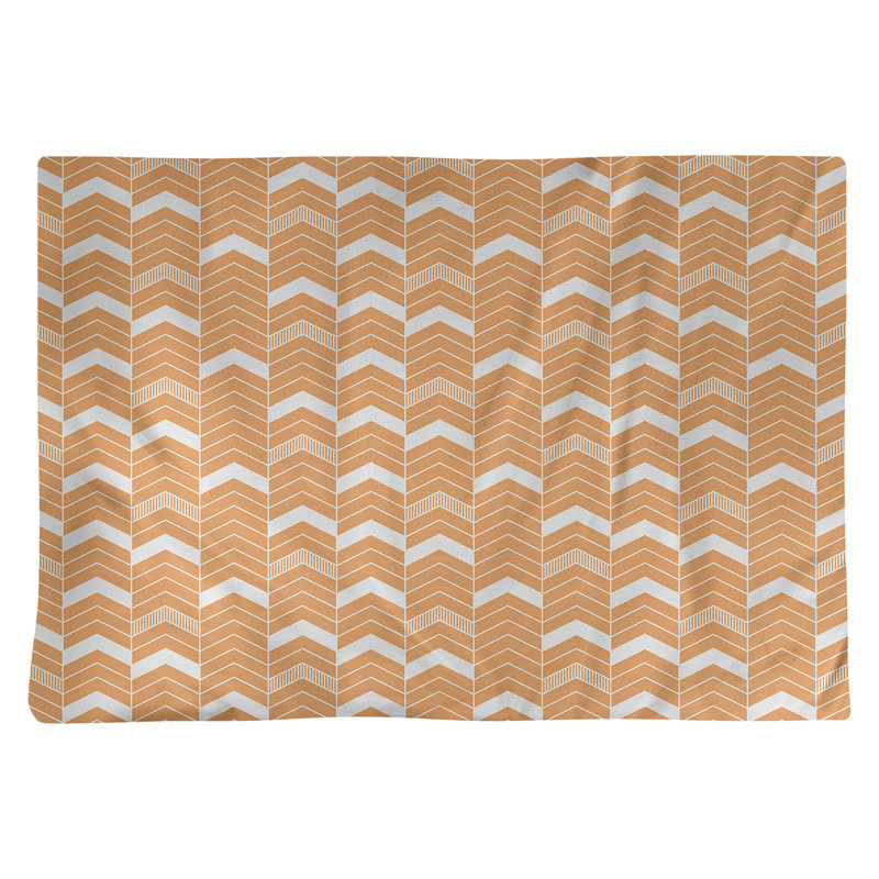 Récapitulatif à chevrons 18" lineed Stephenie, Orange / blanc, Coton