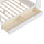 Lit de jour en bois avec tablettes de rangement, lit multifonctionnel avec deux tiroirs de rangement et bureau d'étude-984040815-984040814