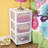 Sterilite 3 Drawer Storage Cart, Rolling Cart with Wheels to Organize Clothes in Bedroom, Closet