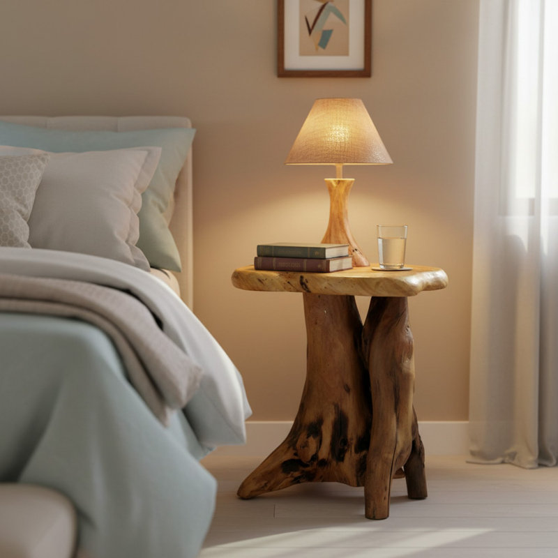 Natural Tree Stump End Table