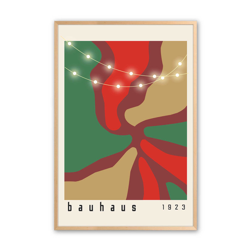 Affiche des Fêtes Bauhaus, H 25 po x l 19 po, Érable brut encadré