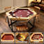 Table de jeu et de jeu multifonctionnelle pour 4-6 joueurs avec tapis de jeu amovible, brun