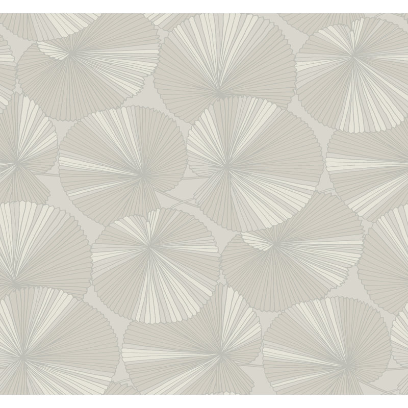 Layered Spa Lily Pads Wallpaper, Gray