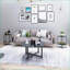Table basse ronde de 35,44 po avec verre trempé transparent pour le salon, facile à nettoyer et amp; Assemblage