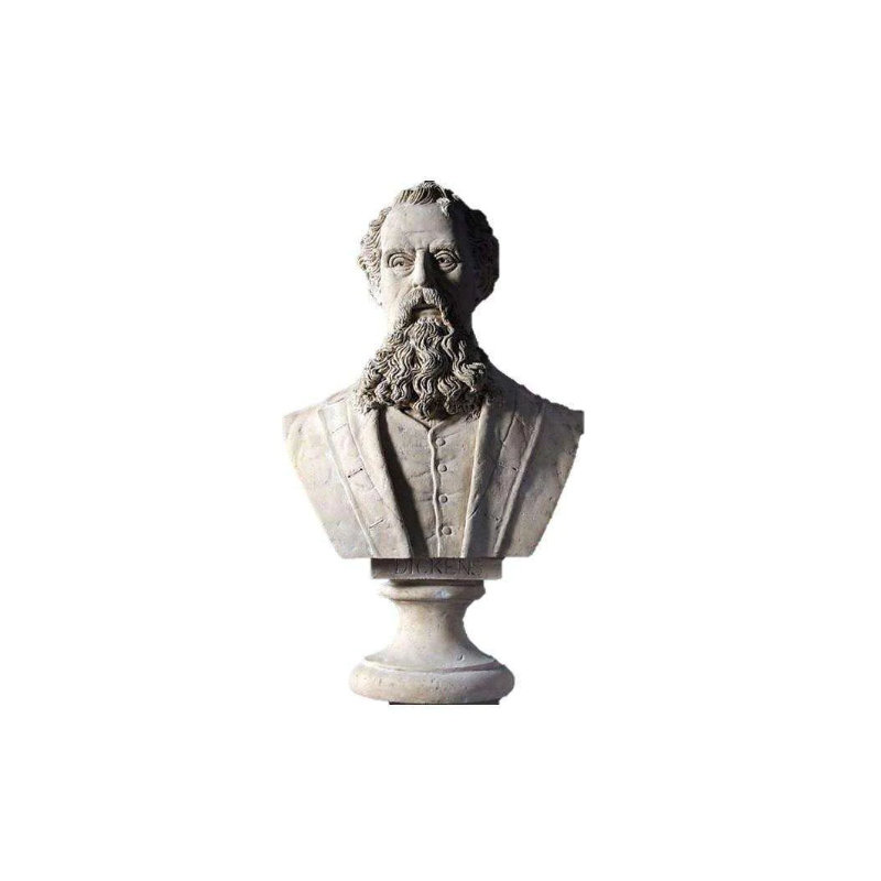 Statue buste Charles Dickens
