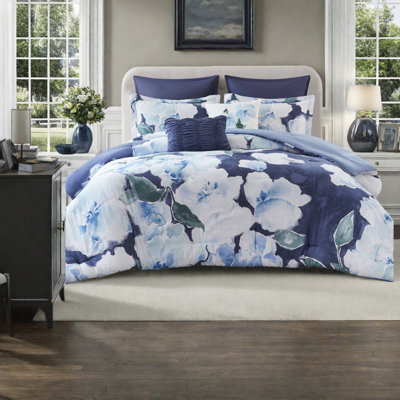 Oversized Queen Bedding Sets, Cotton Blue Multi Modern Home Comfort