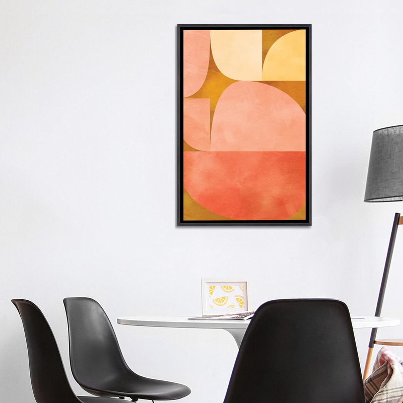 «Mid Century Modern IX» par Ana Rut Bré - impression d'art graphique, Toile avec cadre noir patiné, Aucun mat