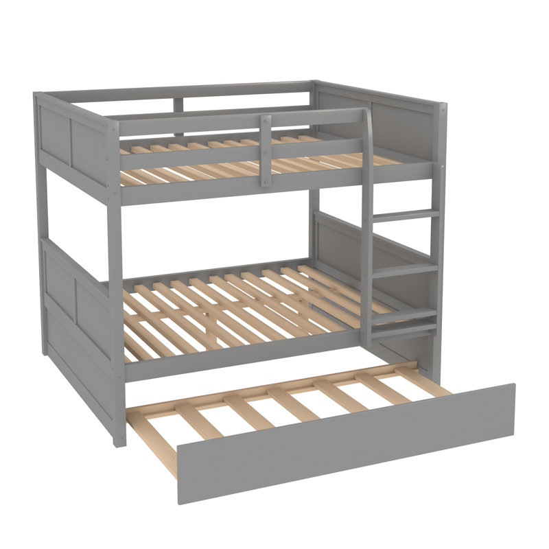 Lit superposé double au-dessus de double avec lit gigogne Johnone Kids, gris