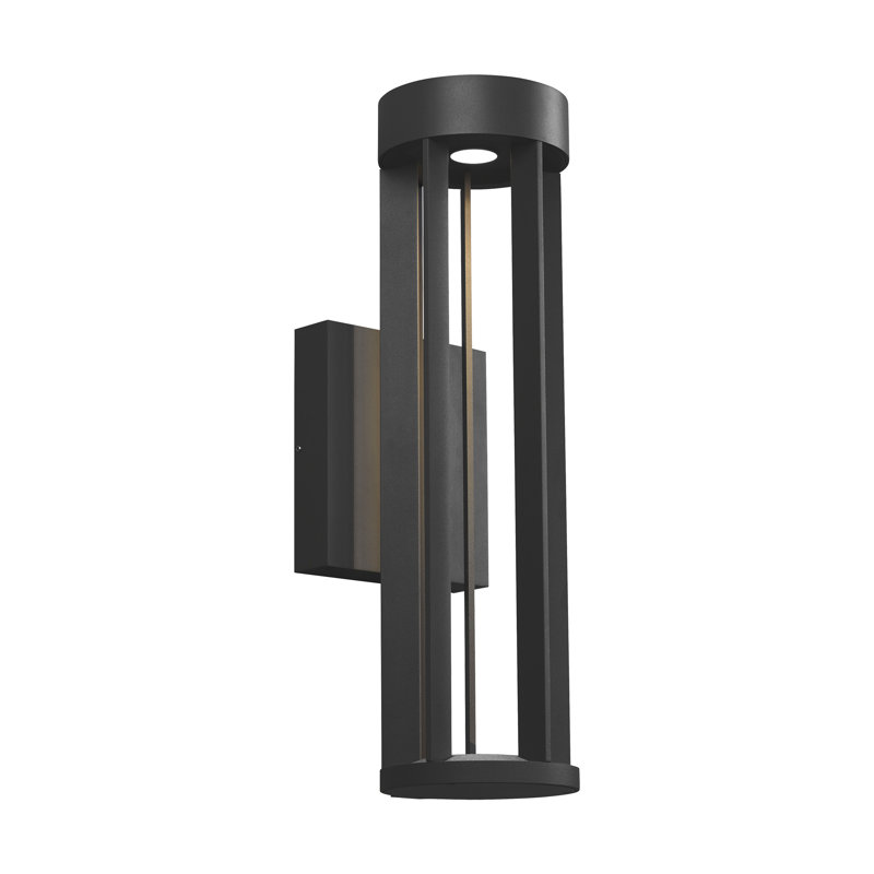 Turbo LED Outdoor Armed Sconce, Black