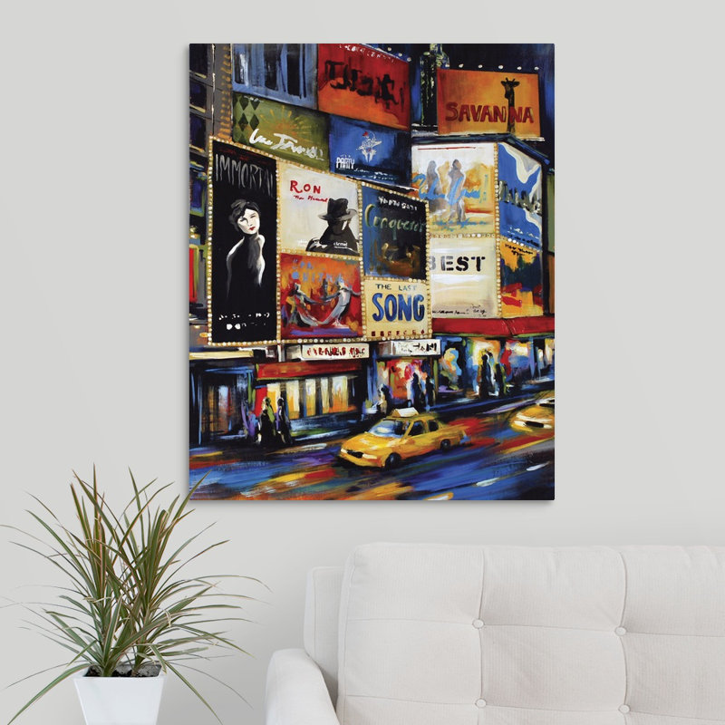 « thats broadway », peinture sur toile, H 30 po x l 24 po x p 1,25 po, Toile tendue
