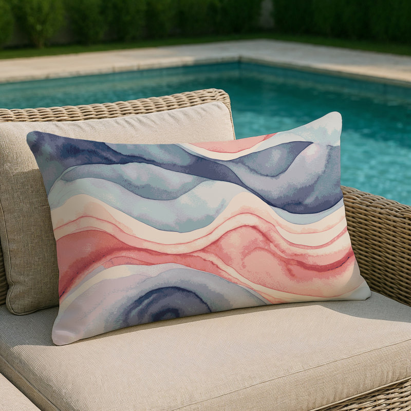Sunset Pool Indoor And Outdoor Throw Pillow, Rectangle 14"H x 20"W