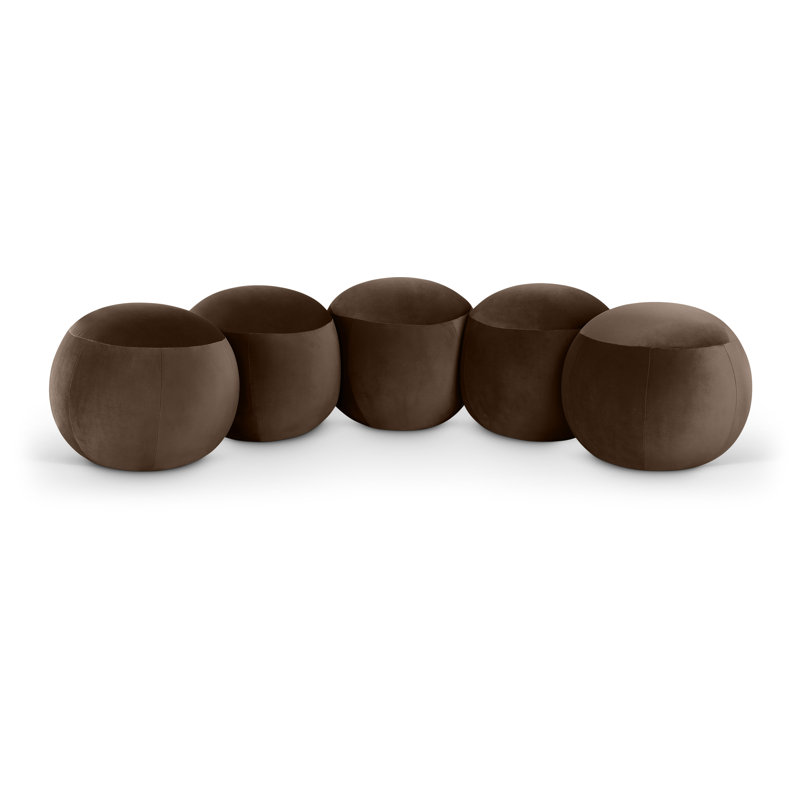 Apollo Velvet Bench, 18" H x 74.50" W x 38.50" D, Brown Velvet