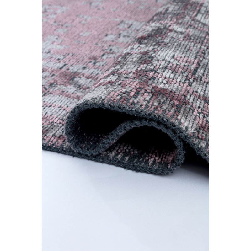 Lilac/Pink/Gray Abstract Luxury Area Rug, Rectangle 7'10" x 11'2"
