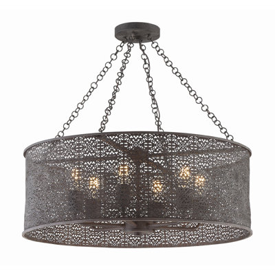 Lustre tambour unique à 6 lumières Kaeleigh