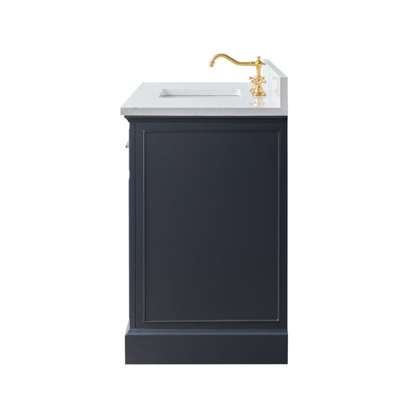 Thompson 48" W Single Vanity, Indigo Blue/Brushed Gold