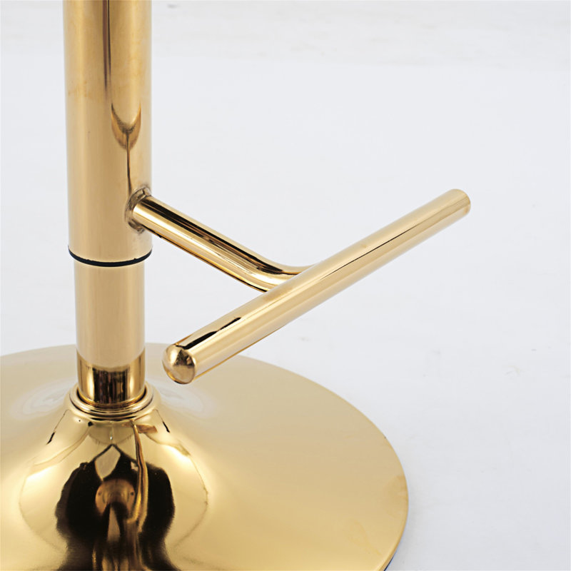 wendeway ,Swivel Barstools Adjusatble Seat Height With Gold-plating Base, Classic Velvet Upholstered Bar Stools with the whole Back Tufted (Set of 2)