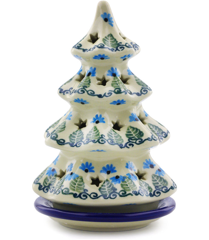 Forget Me Not Tealight Candle Holder, 5.91" H x 3.94" W x 3.94" D