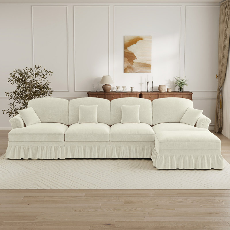  Sectionals Sofa, Living Room Set, L Shape Sofa, For Living Room, Beige Chenille