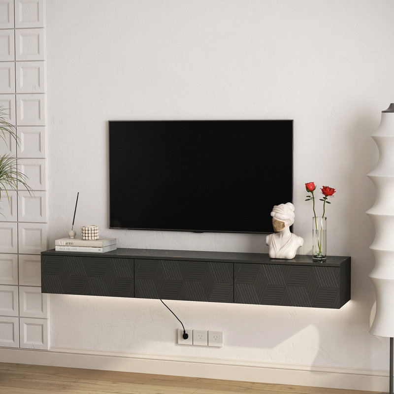 Viola 66.9''  Floating TV Stand, Black