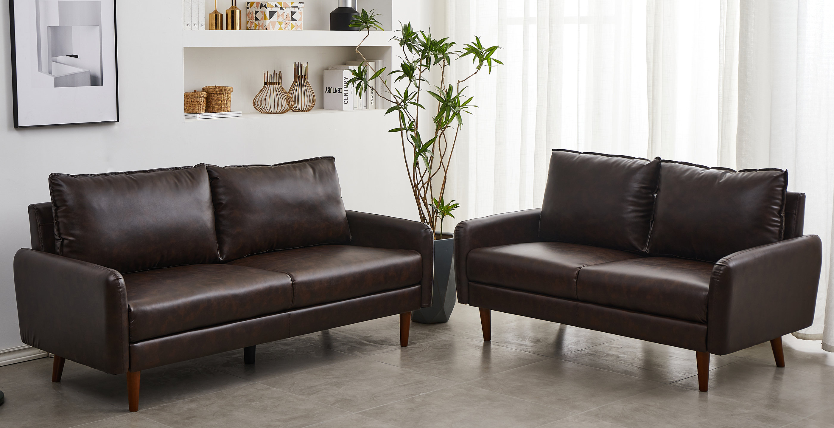 Ebern Designs 2 - Piece Faux Leather Living Room Set - Wayfair Canada