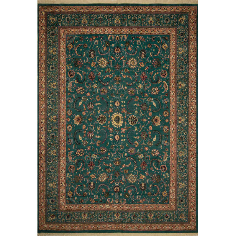 Abarca One-of-a-Kind 10' X 14' New Age Wool Area Rug in Green