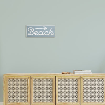 «Vintage Beach Arrow» par Daphne Polselli - art textuel sur panneau de fibres à densité moyenne