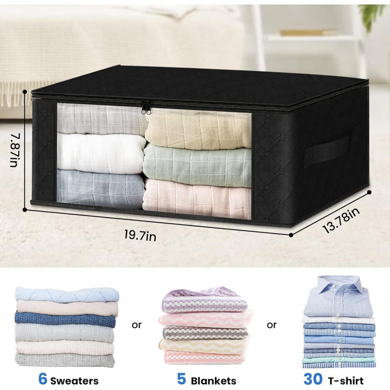 Ebern Designs Fabric Storage Bag, Black