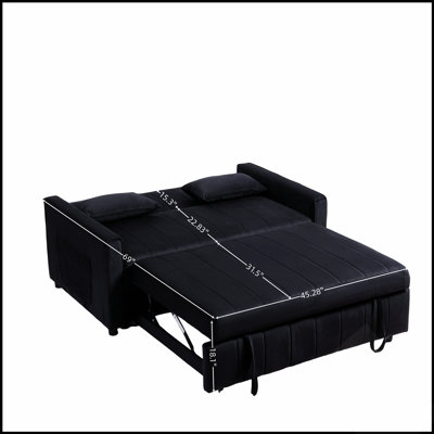Canapé-lit coulissant polyvalent avec dossier réglable et mousse haute densité pour plus de confort et d'espace