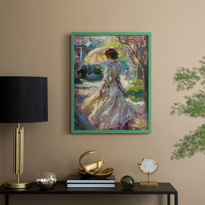 Reproduction encadrée WOMEN Series DCLIV - bois massif, Vert, H 11 po x l 9 po