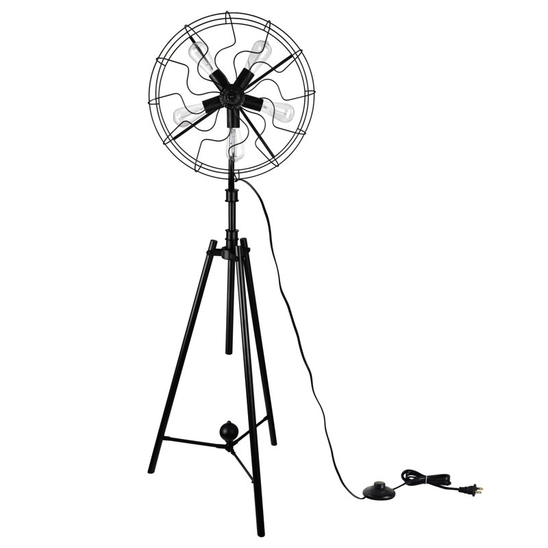 Ensemble de lampe trépied 68 po Timmons, Noir