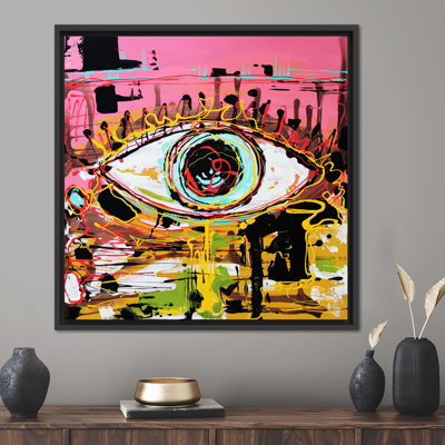 «Vibrant Graffiti Eye» sur toile, œuvre d'art abstraite unique pour un décor moderne