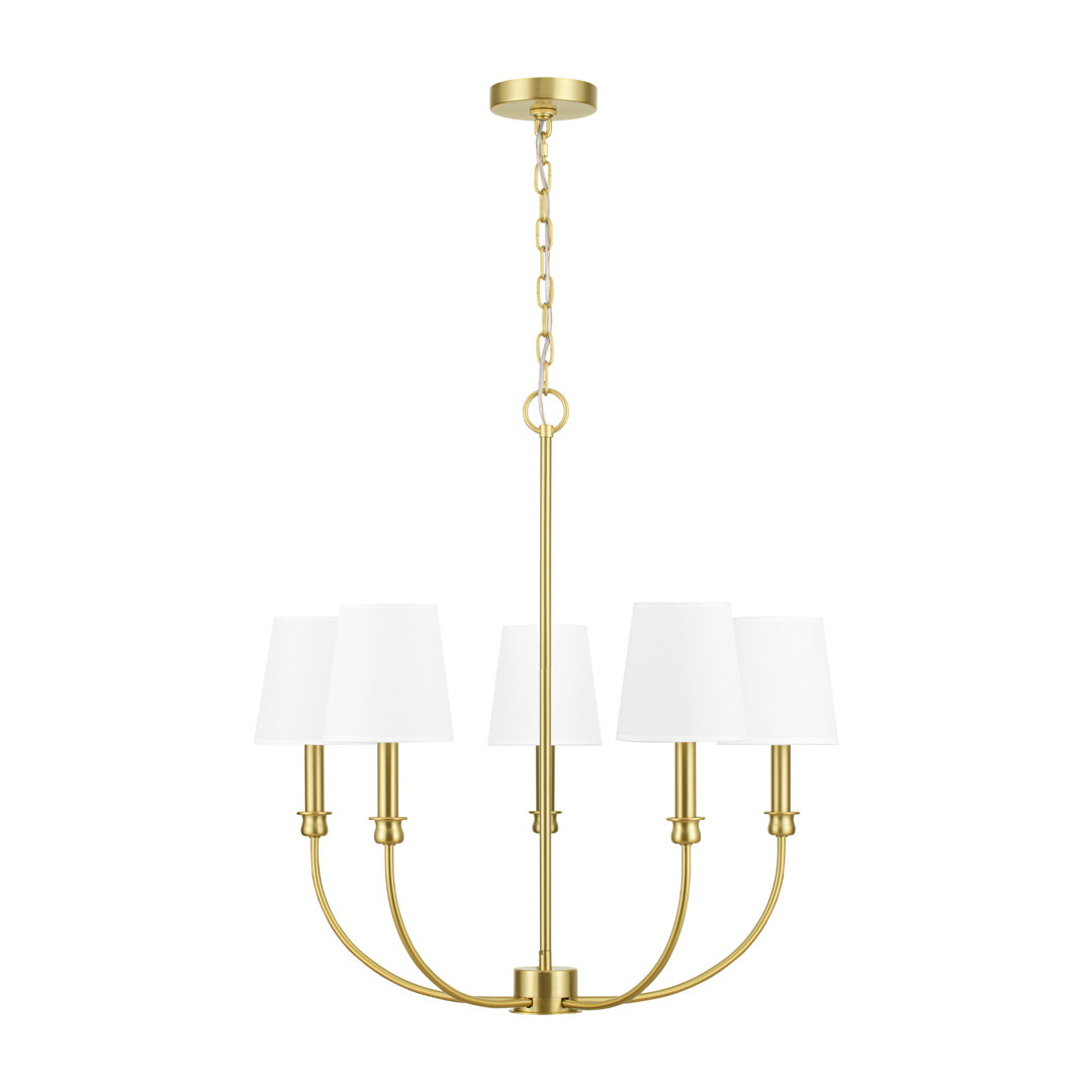 Billet 5-Light Chandelier with Fabric Shades Prominence Home 