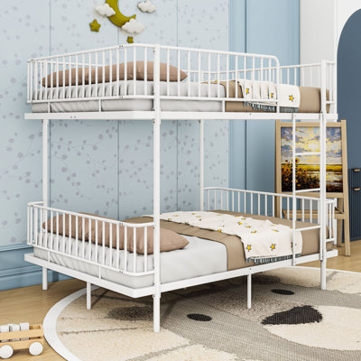 Metal Bunk Bed with 2 Ladders and Slats