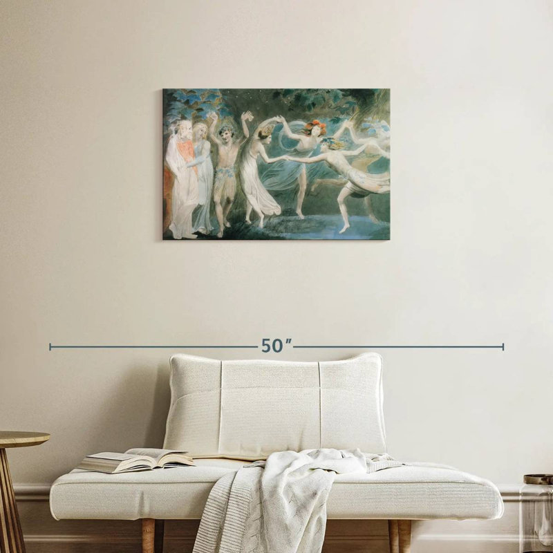 Leisha Oberon Titania et rondelle avec des fées, H 20 po x l 30 po