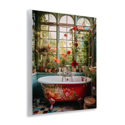 Plaque murale florale pour solarium, signée lettrée et doublée