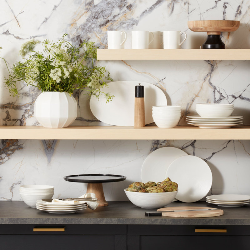 Lenox LX Collective Porcelain Dinnerware Set - Service for 4, White