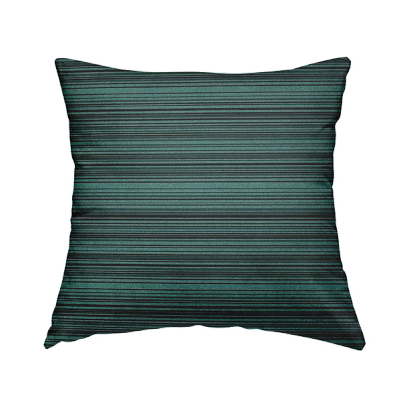 Lackawanna Striped Square Throw Cushion, Teal Blue/Grey, 55cm H x 55cm W x 5cm D