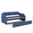 Twin Upholstered Daybed with Trundle, Linen Fabric Sofa Bed with Nailhead Trim, Wood Slat Support for Guest Room,Blue-199661162