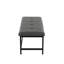 Banc en métal noir et similicuir gris-1944534714