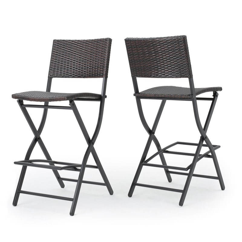 2 chaises de bar extérieures - faux, patio de construction, 2 pliables