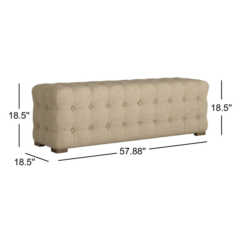 Banc rembourré Huskins, Tissu gris foncé