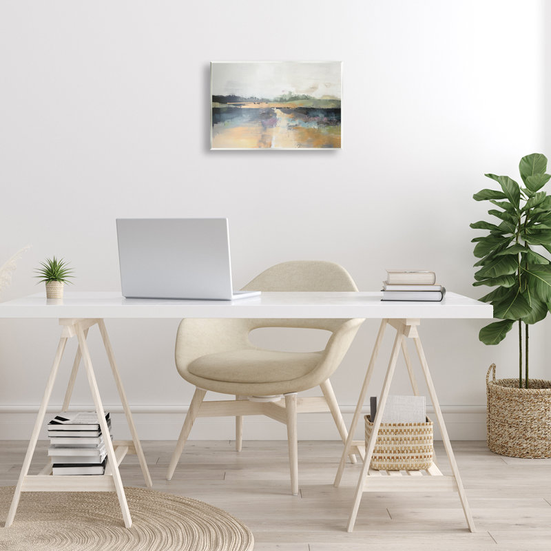 Art mural d'inspiration champêtre paysage abstrait, design par Elara Yasna, H 10 po x l 15 po